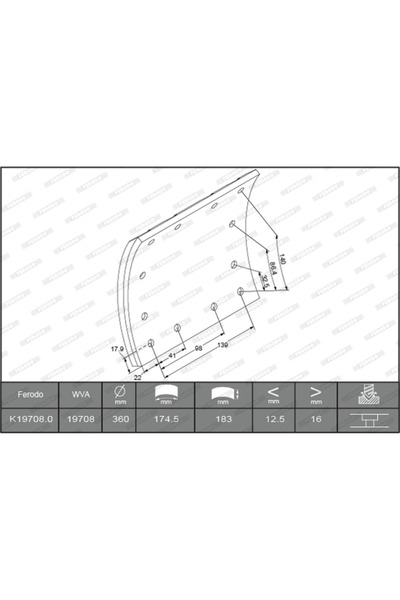 FERODO Drum Brake Friction Lining Set Man M 2000 L/M 2000 M/M90