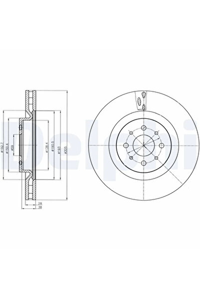 DELPHİ Спирачен диск Alfa Romeo Mito