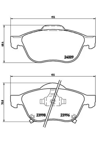 Brembo Комплект спирачни накладки дискови спирачки Toyota Avensis
