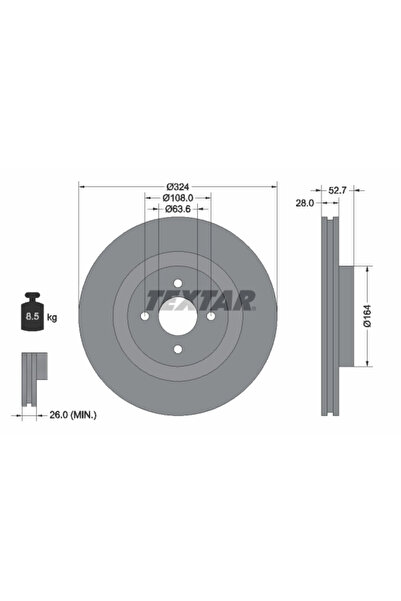 TEXTAR Set Discuri Frana Ford Focus 1 2002-2004