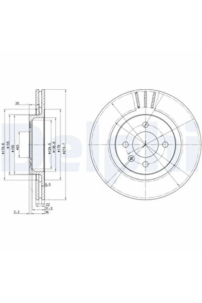 DELPHİ Disc Frana Seat Cordoba/Ibiza 2/Toledo 1 Vw Corrado/Golf 2/Passat B3/B4