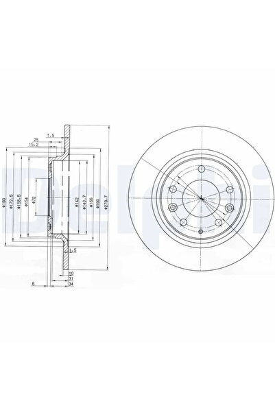 DELPHİ Brake disc MAZDA PREMACY Van 1999-2005 BG3875C