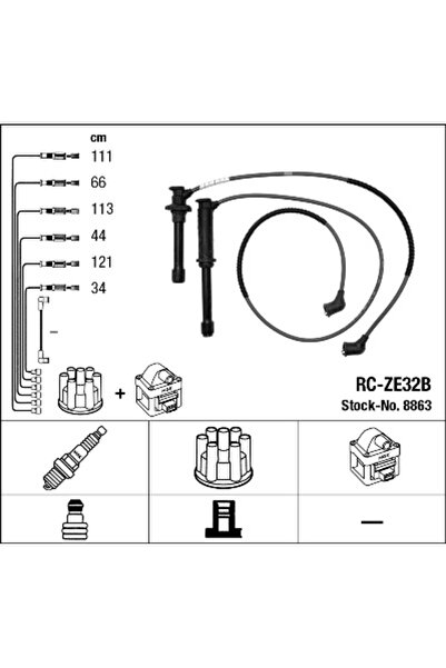 NGK Ignition Wiring Set Ford Usa Probe 2 Mazda 626 4/Mx-6/Xedos 9