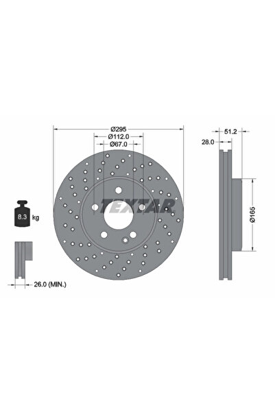 TEXTAR Дискови спирачки Mercedes-Benz A-класа/B-класа Sports Tourer/Cla Shoot...