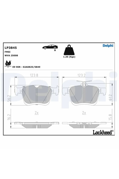 DELPHİ Set Placute Frana Frana Disc Audi Q2 Seat Ateca