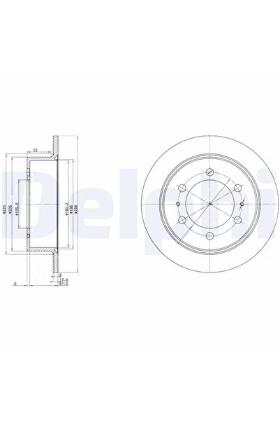 DELPHİ Спирачен диск Daewoo Korando/Musso/Rexton Ssangyong Korando/Musso/Rext...