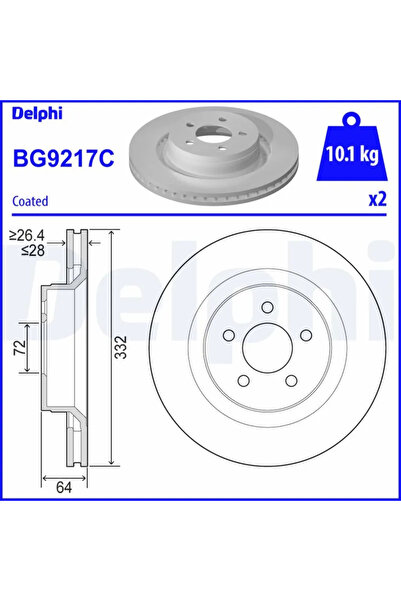 DELPHİ Disc Frana Dodge Nitro Jeep Cherokee/Compass
