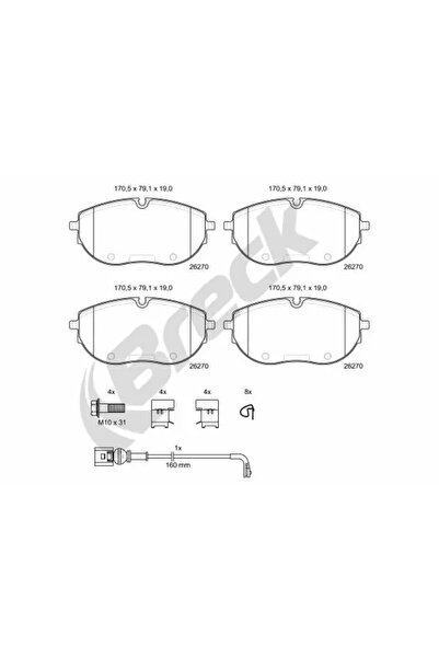 BRECK Set plăcuțe frana frana disc Vw California T6 Camper/Multivan T6/Transp...