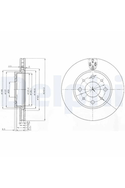DELPHİ Спирачен диск Фиат 500/Панда Форд Ка