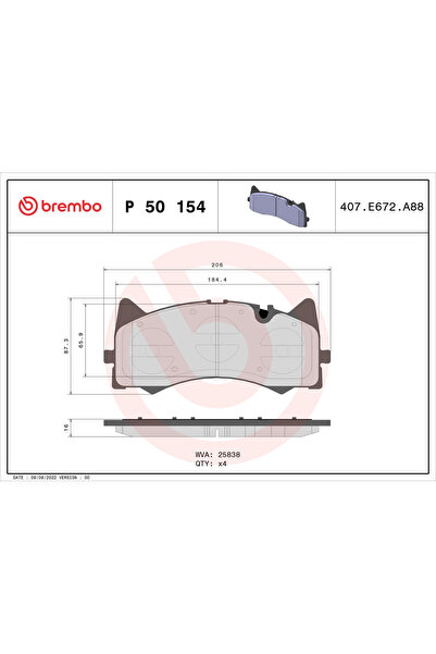 Brembo Комплект спирачни накладки за дискови спирачки Mercedes-Benz Amg/C-класа