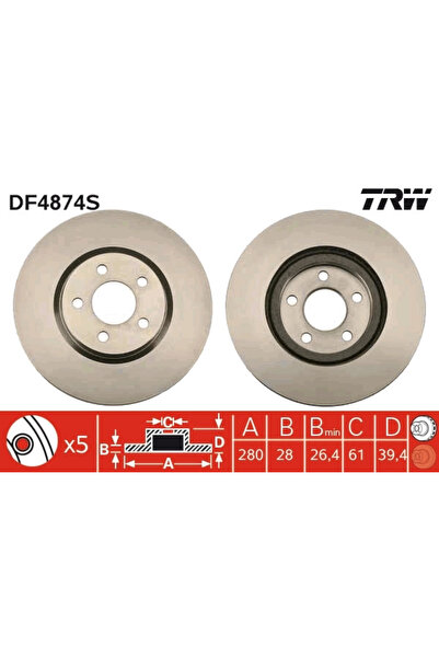 TRW Set Discuri Frana Chrysler Pt Cruiser Dodge Neon 2 1999-2010