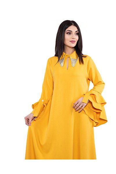 Elegant Elegant yellow crepe jalabiya