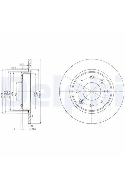 DELPHİ Дискова спирачка Kia Carens 1 Microbus/Carens 2 Microbus/Clarus