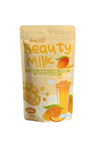 Dearfoam مشروب حليب دير فيس بيوتي 180 غ - بنكهة المانجو مع الكولاجين البحري، ثمر الورد، توت غوجي، وفيتامني