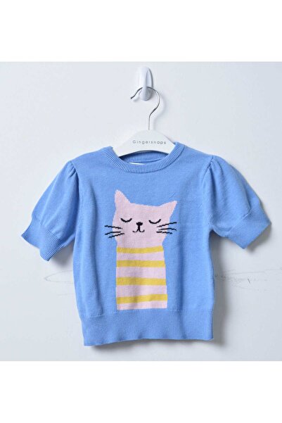 Gingersnaps Girls' Cat Print Wool Top