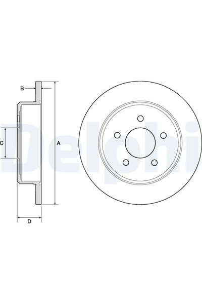 DELPHİ Brake disc DODGE CARAVAN 2000-2007 BG3739