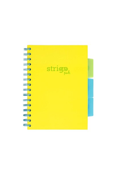 Strigo Project Book NEON A5 spiral notebook with dividers, dictation, 200 pg, cardboard covers PADS089