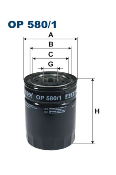 Filtron Oil filter LAND ROVER 88/109 MK III 1971-1986 OP 580 1