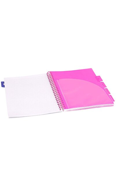 Strigo Project Book NEON A4 spiral notebook with dividers, dictation, 200 pg, cardboard covers PADS082