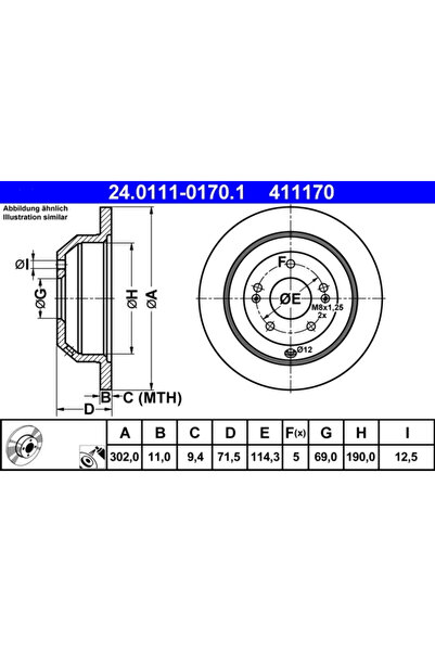 Ate Set Discuri Frana Hyundai Grand Santa Fe/Santa Fe 2/Santa Fe 3 Kia Sedona...