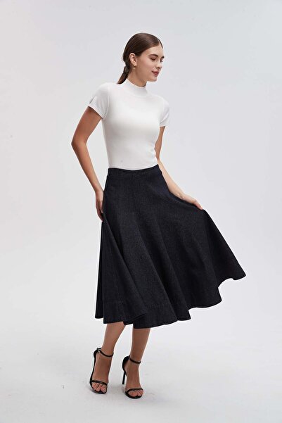 Livia Wide Pleated Midi Skirt