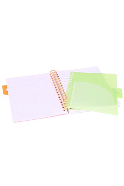 Strigo Project Book NEON A5 spiral notebook with dividers, dictation, 200 pg, cardboard covers PADS087