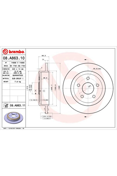Brembo Дискови спирачки Jeep Commander/Grand Cherokee 3