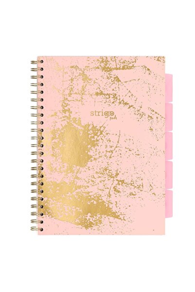 Strigo Spiral notebook and dividers Project Book MARBLE A4, mathematics, 200 pg, cardboard covers PADS027