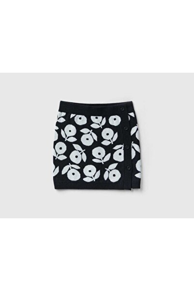 United Colors of Benetton Printed Button-Front Skirt