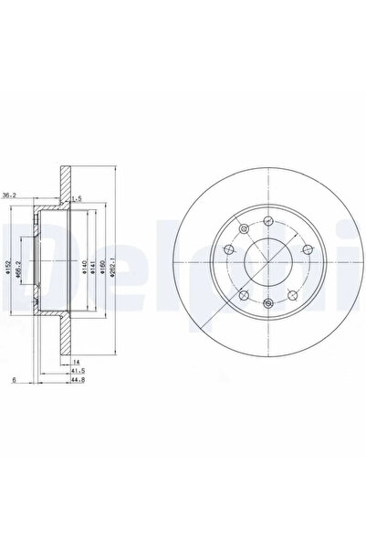 DELPHİ Disc frana LAND ROVER FREELANDER I Soft Top 1998-2006 BG3426