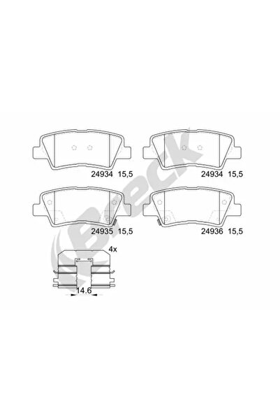 BRECK Set Placute Frana Frana Disc Hyundai Elantra 4 Limuzina/Sonata 5/Sonata...