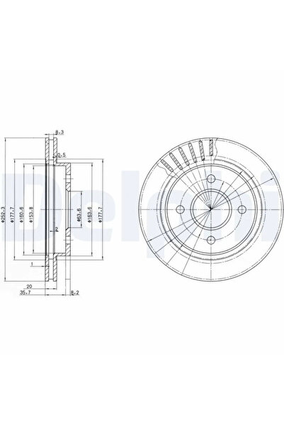 DELPHİ Brake disc FORD MONDEO I limousine 1993-1996 BG2700