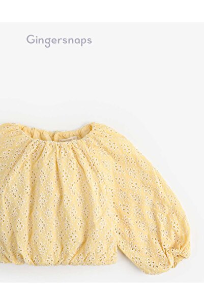 Gingersnaps Girls Lace-Detail Long-Sleeve Top