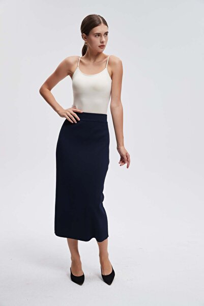 Livia Solid Knit Midi Skirt