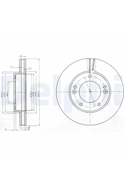 DELPHİ Brake disc KIA SORENTO I VAN 2005-2006 BG3858