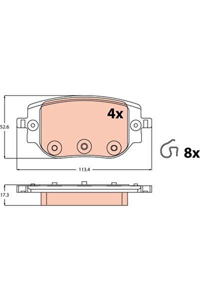 TRW Brake pad set disc brake PEUGEOT EXPERT platform / chassis 2016-2025 GDB2613