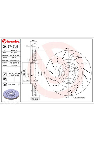 Brembo Set Discuri Frana Mercedes-Benz Cls 2011-2017