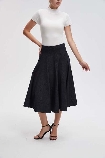 Livia Wide Pleated Midi Skirt