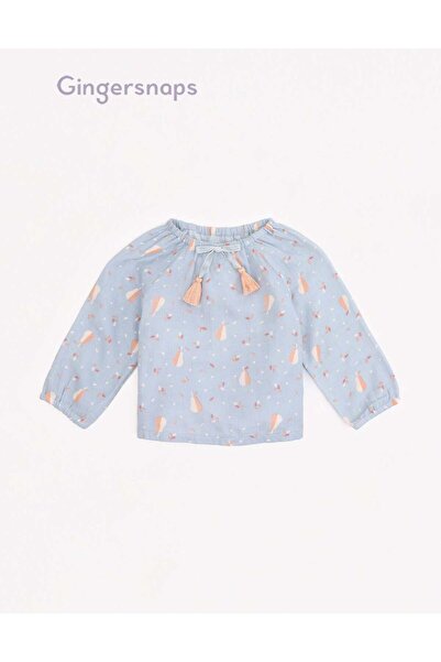 Gingersnaps Girls Printed Bow-Detail Top