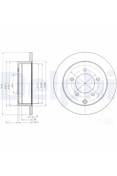 DELPHİ Disc frana MITSUBISHI LANCER VIII Sportback (CX_A) 2008-2015