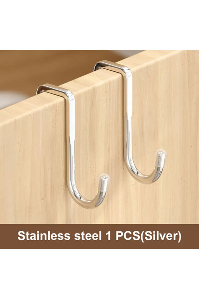 Choice 201-أبيض، قطعة واحدة، خطاف من الفولاذ المقاوم للصدأ 201، خطاف مزدوج عل...