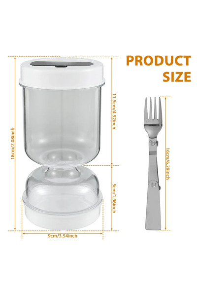 Choice مجموعة بيضاء من حاويات المخللات، فصل رطب وجاف، برطمان زيتون مع شوكة، مانع للتسرب، محكم الإغلاق، طعام