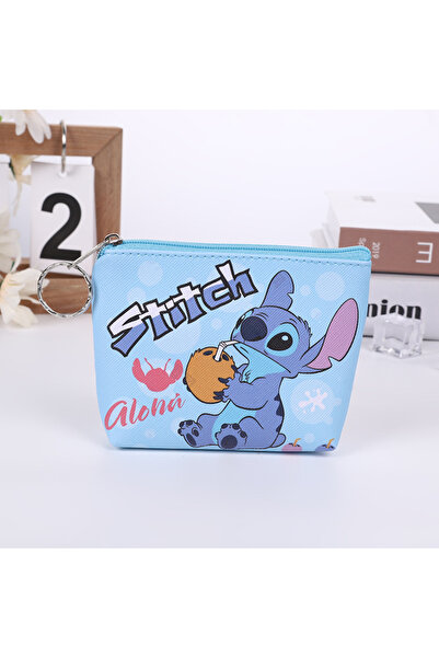 Miniso 03 New Disney Cartoon Stitch Coin Purse Anime Pu Key Case Coin Storage...