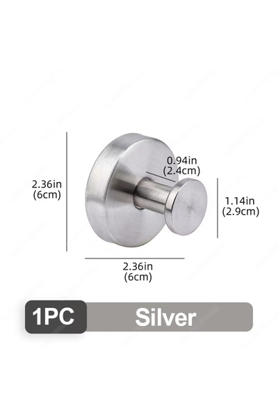 Choice 1PC Silver 1/4PCS Bathroom Suction Cup Hook Stainless Steel Bathrobe T...