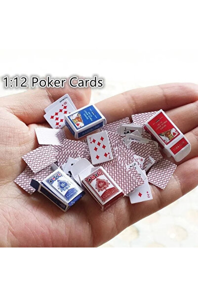 Choice Mini Cute 1:12 Dollhouse Miniatures Poker Home Decoration Poker Cards ...