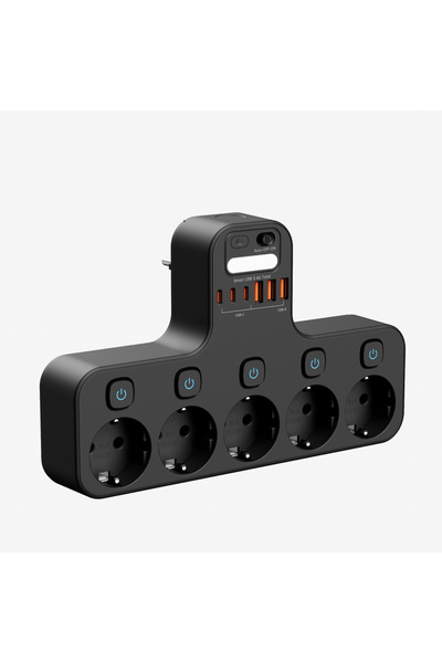 Choice EU Plug Black No Board Eu Ac Plug 4000W Independent Switch Wall Mounted Power Strip Outlet Detachabl
