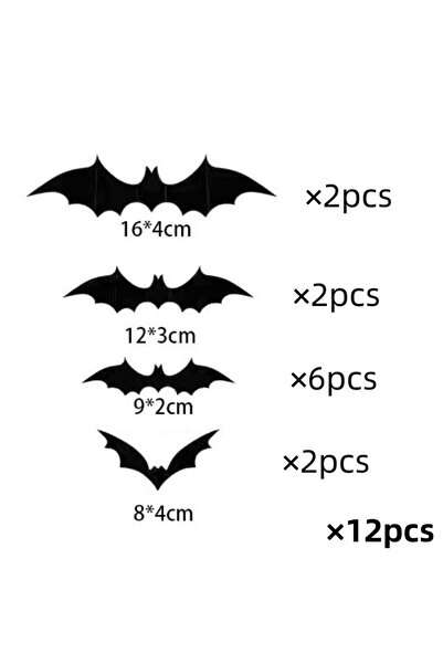 Choice 12pcs Halloween 3D Black Bats Wall Stickers Home Room DIY Decoration S...