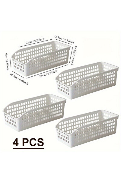 Choice white 4pcs 4pcs Stackable Storage Basket Set-Multifunctional Plastic S...