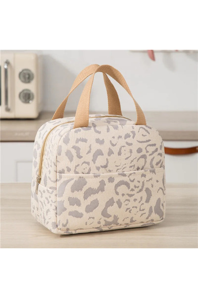 Choice حقيبة عزل بنمط حبر واحدة، حقيبة بينتو، حقيبة صندوق غداء، حقيبة ثلج للسفر في الهواء الطلق، قطعة واحدة بيضاء.