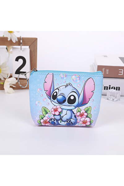 Miniso 04 New Disney Cartoon Stitch Coin Purse Anime Pu Key Case Coin Storage...